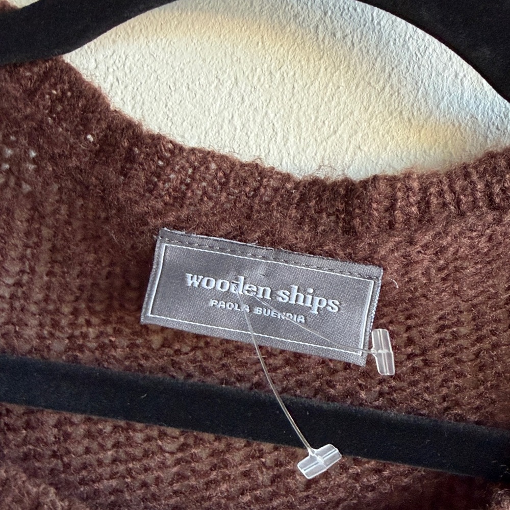 Wooden Ships knits Heart crewneck sweater brown medium large - Picture 2 of 4